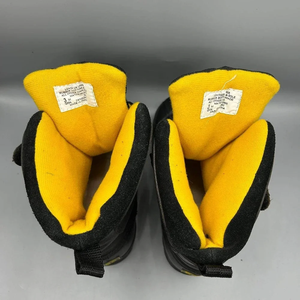 Bass Zamboni Snow‎ Boots Men 3 Winter Black Leather Rubber Thermolite Insulated